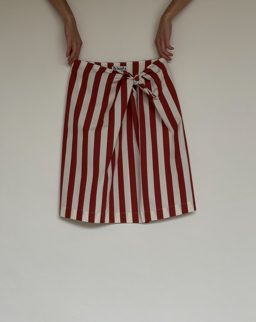 Stripe wrap skirt